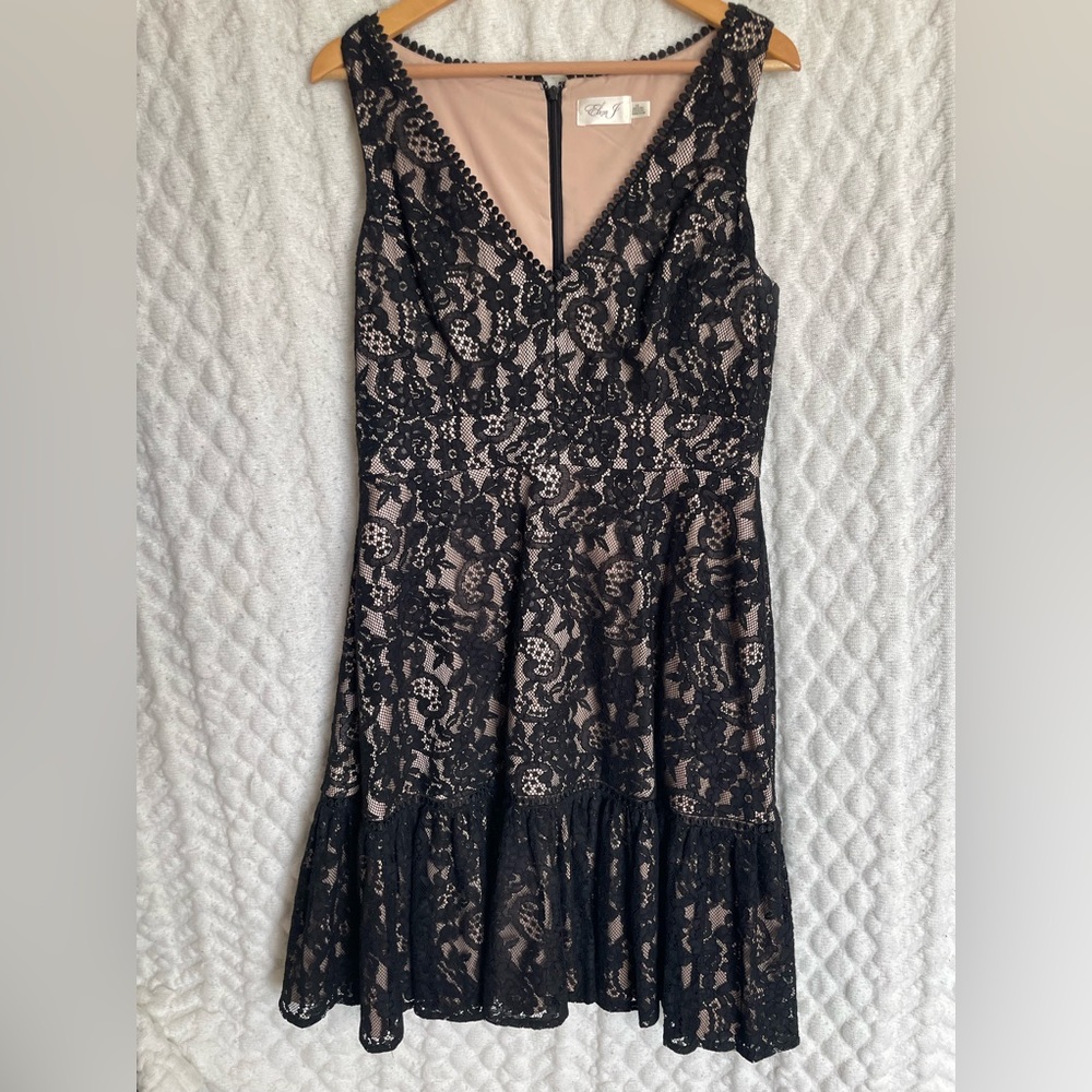 Eliza J black and nude lace cocktail dress - 12